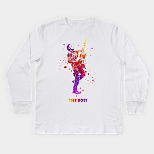 Bruce Springsteen The Boss Watercolor Splatter 08 Kids Long Sleeve T-Shirt